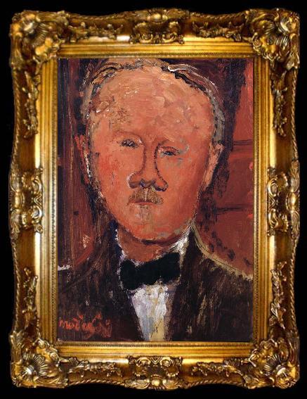 framed  Amedeo Modigliani Portrait de Monsieur cheron, ta009-2